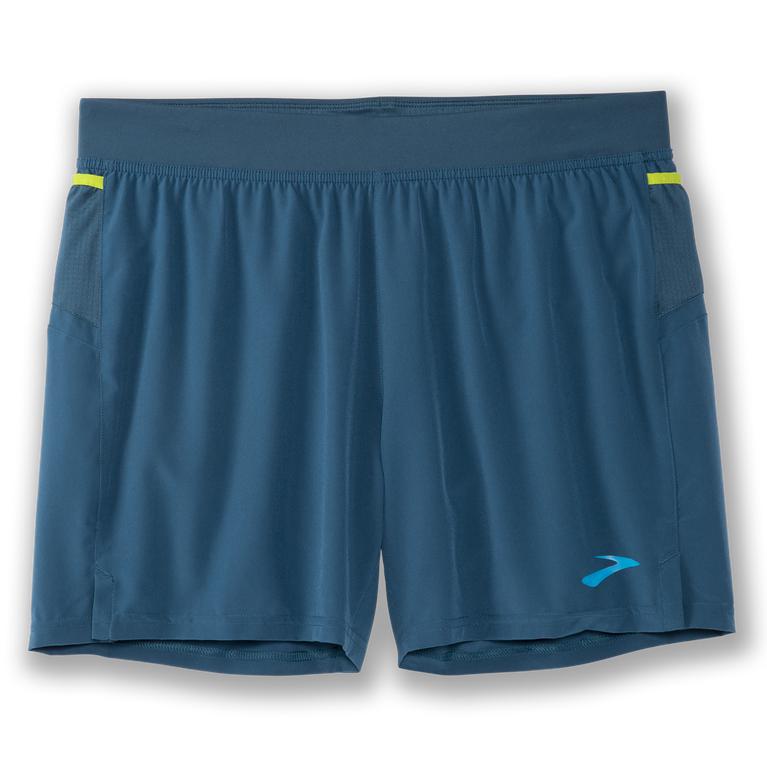 Brooks Men's SHERPA 5 2-IN-1 Running Shorts - Alpine/SteelBlue/Bright Moss - Canada (DEAFZ-6235)